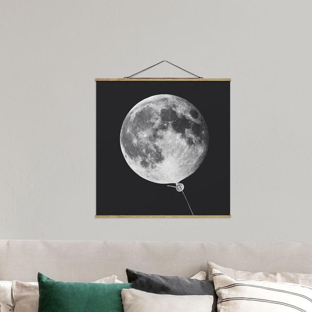 Balloon with Moon by Jonas Loose - Graphic Art Print Ebern Designs Size: 50cm H x 50cm W x 0.3cm D on Productcaster.