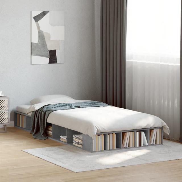 Vidaxl Bed Frame Concrete GreyEngineered Wood 17 Stories Size: European Single (90 x 200cm) on Productcaster.