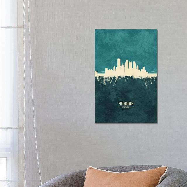 Pittsburgh Pennsylvania Skyline by Michael Tompsett - Wrapped Canvas Painting Latitude Run Size: 66.04cm H x 45.72cm W x 3.81cm D on Productcaster.