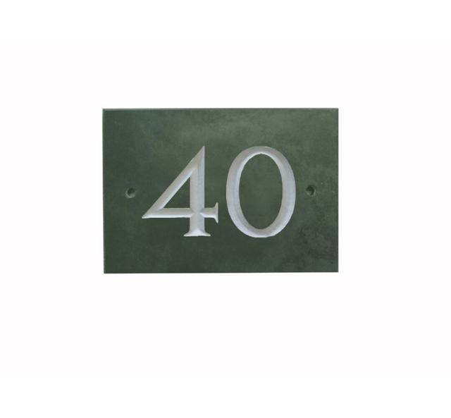 10cm Odacia Surface/Flush Mount House Number Dakota Fields Colour: Green, Number: 40 on Productcaster.