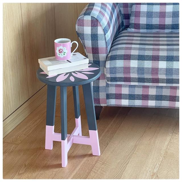 Bordovice Stool Bloomsbury Market Colour: Pink/Grey on Productcaster.