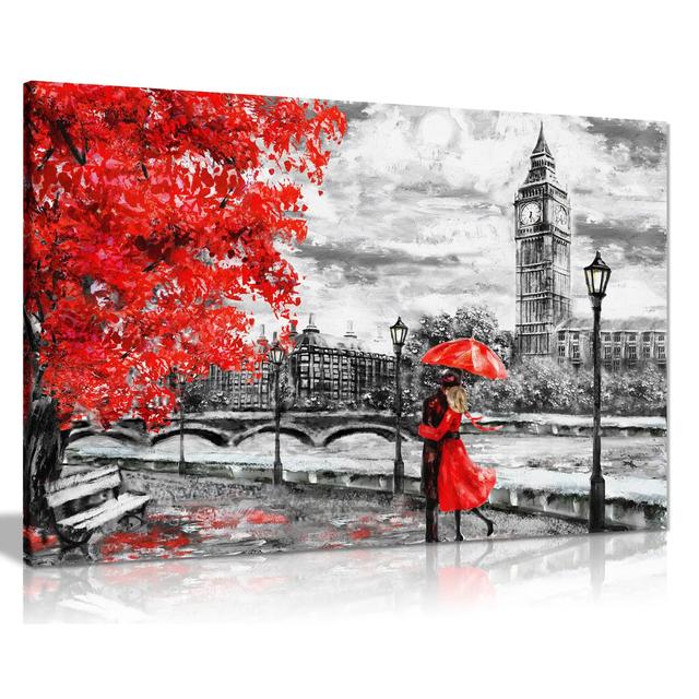 London Reproduction Big Ben Red Umbrealla - Print Rosalind Wheeler Size: 41cm H x 61cm W on Productcaster.