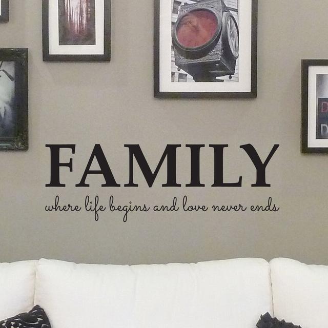 Family Where Life Begins Wall Sticker East Urban Home Colour: Silver on Productcaster.