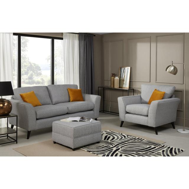 Jairo 3 Piece Sofa Set George Oliver Upholstery Colour: Silver on Productcaster.