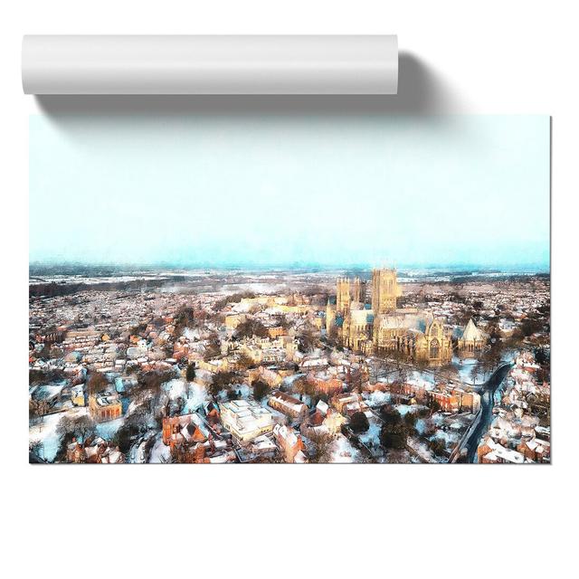 Lincoln Skyline in England - Unframed Graphic Art East Urban Home Size: 42cm H x 59cm W x 0.1cm D on Productcaster.