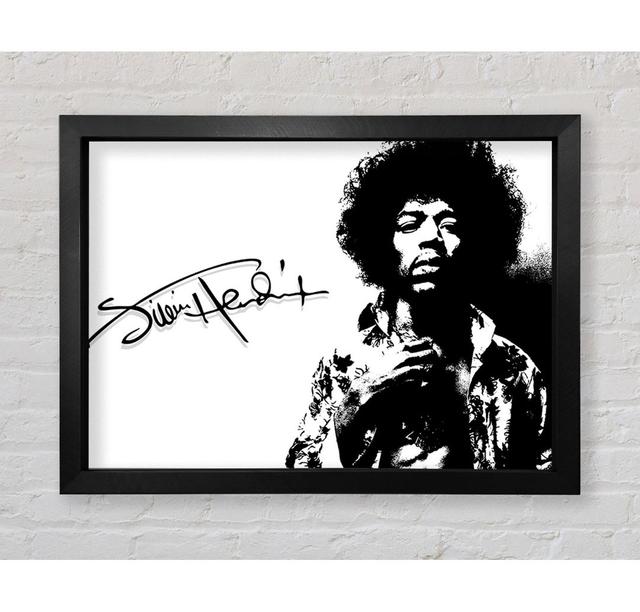 Jimi Hendrix Signature - Print Ophelia & Co. Format: Black Framed Paper, Size: 59.7cm H x 84.1cm W x 3.4cm D on Productcaster.