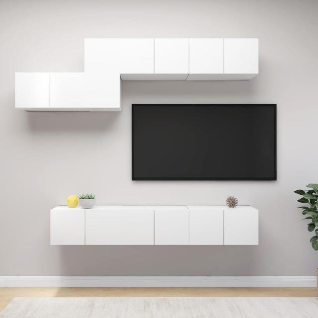 Goldshell Entertainment Unit for TVs up to 88" (Set of 7) 17 Stories Colour: White on Productcaster.