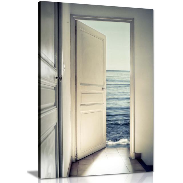 Deep Blue Sea Behind the Door - Wrapped Canvas Photograph Panther Print Size: 31cm H x 20cm W on Productcaster.