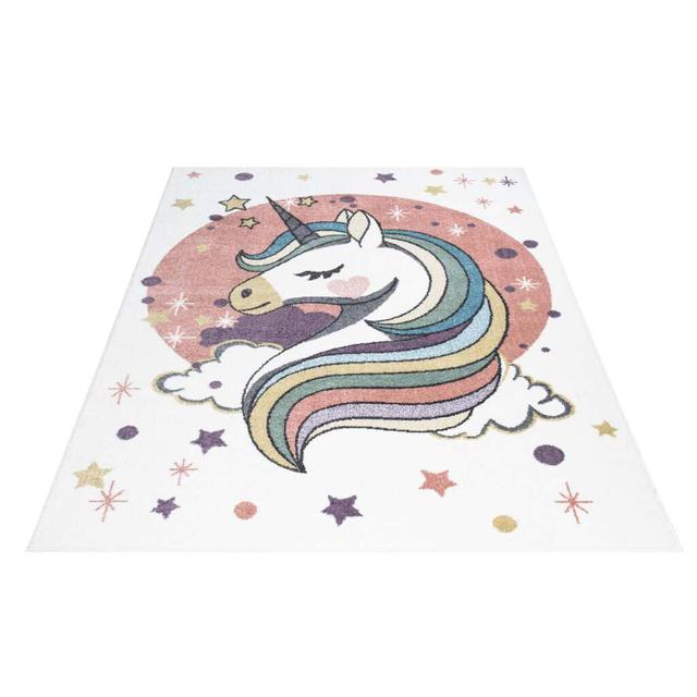 Haklang Pink/Blue/White Rug Zoomie Kids Rug Size: Rectangle 140 x 200cm on Productcaster.