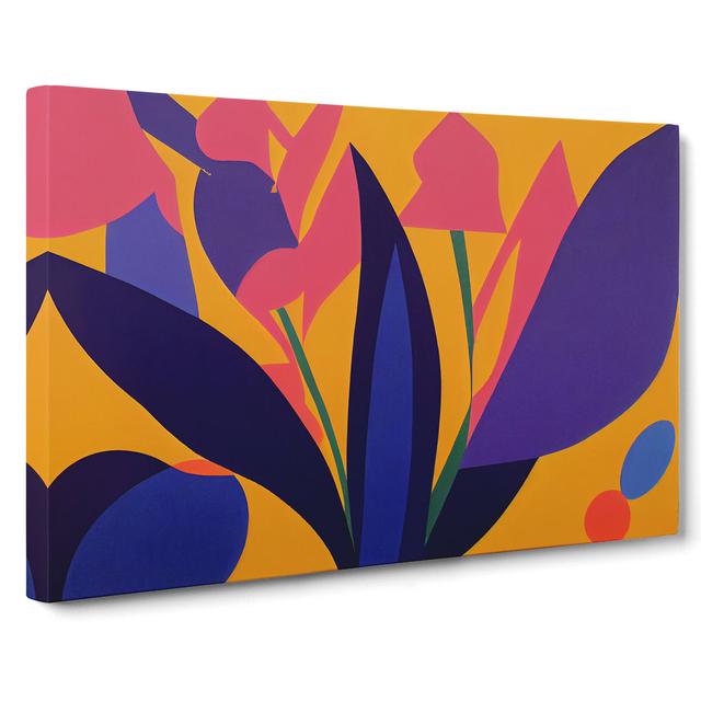 Bluebell Flower Abstract - Wrapped Canvas Painting ClassicLiving Size: 35cm H x 50cm W x 3cm D on Productcaster.