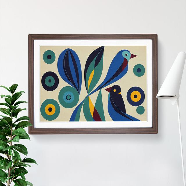 Super Abstract Birds - Picture Frame Graphic Art 17 Stories Size: 25cm H x 34cm W x 2cm D, Frame Colour: Walnut Framed on Productcaster.