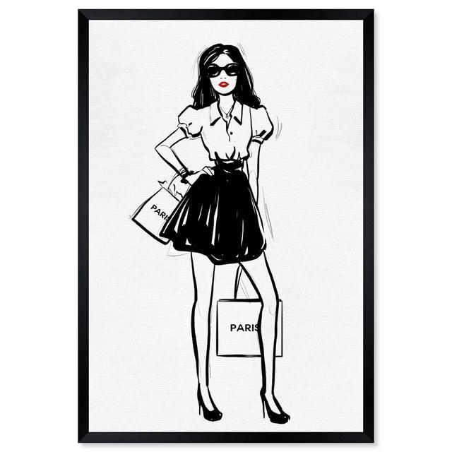 Fashion Splotch Girl by Oliver Gal - Graphic Art Print East Urban Home Size: 96.52cm H x 66.04cm W x 3.05cm D, Format: Black Framed Paper on Productcaster.