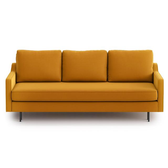 Priya 3 Seater Sofa Bed Hashtag Home Upholstery Colour: Golden on Productcaster.