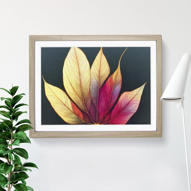 Leaf Art Vol.1 - Picture Frame Painting 17 Stories Size: 46cm H x 64cm W x 2cm D, Frame Colour: Oak on Productcaster.