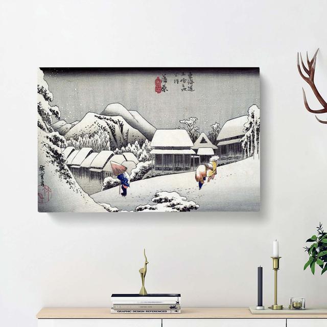 Evening Snow At Kanbara by Utagawa Hiroshige - Wrapped Canvas Painting East Urban Home Size: 50cm H x 76cm W x 3cm D on Productcaster.