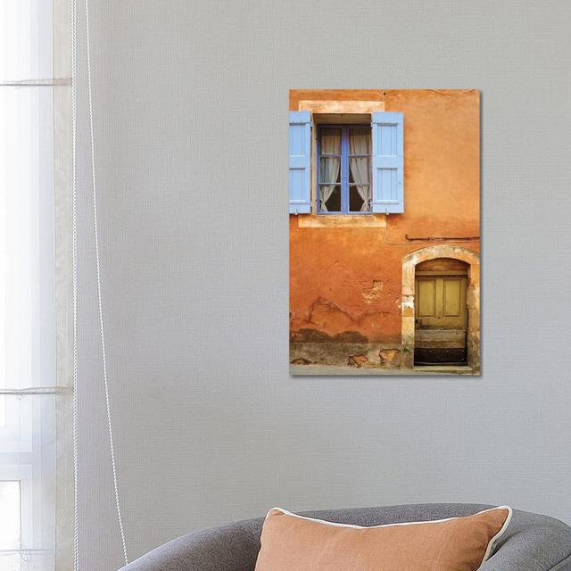 France, Provence, Roussillon. Weathered Window And Door Of House. by - Wrapped Canvas Latitude Run Size: 66.04cm H x 45.72cm W x 1.91cm D on Productcaster.