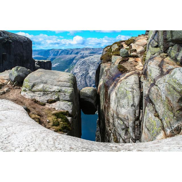 Kjeragbolten Above Lysefjorden by Vogelsp - Wrapped Canvas Photograph Alpen Home Size: 51cm H x 76cm W on Productcaster.