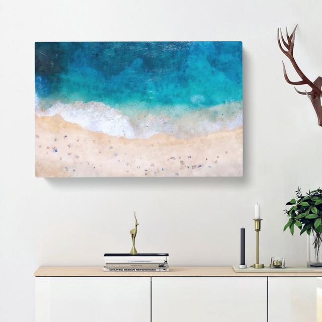 Sandy Beach in Honolulu Hawaii - Wrapped Canvas Graphic Art Print East Urban Home Size: 40cm H x 60cm W x 3cm D on Productcaster.