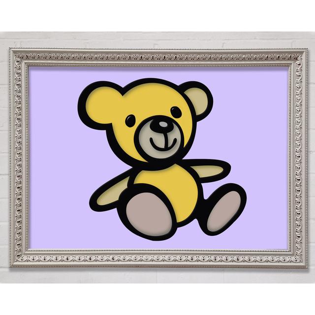 Gerahmtes Leinwandbild Teddy Bear Cartoon in Rosa Harriet Bee Größe: 59,7 cm H x 84,1 cm B x 3 cm T, Farbe: Fliederfarben, Format: Poster mit weißem R on Productcaster.