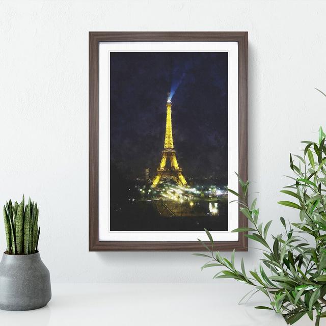 Eiffel Tower Vol.4 - Picture Frame Graphic Art East Urban Home Size: 36cm H x 27cm W x 2cm D, Frame Option: Walnut Framed on Productcaster.