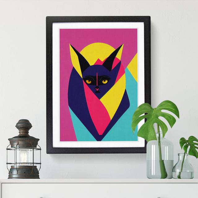 Bat Pop - Single Picture Frame Graphic Art Marlow Home Co. Format: Oak Framed, Size: 34cm H x 25cm W x 2cm D on Productcaster.