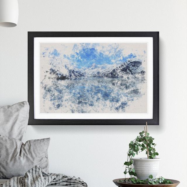 Alaskan Mountain and Lake Vol.2 Watercolour - Picture Frame Graphic Art East Urban Home Frame Option: Black, Size: 65cm H x 90cm W x 2cm D on Productcaster.