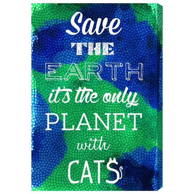 Cat Planet' by Blakely Home Graphic Art on Canvas Oliver Gal Size: 61cm H x 41cm W on Productcaster.