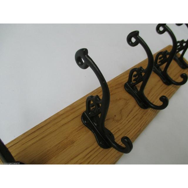 Solid Wood 4 - Hook Wall Mounted Coat Rack Ironmongery World on Productcaster.