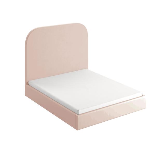 Plum Upholstered Storage Bed Happy Barok Size: European Double (140 x 200 cm), Upholstery: Pale Pink on Productcaster.