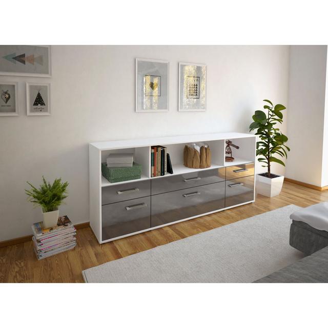 180cm Wide 3 Drawer 17 Stories Colour: Grey/White on Productcaster.