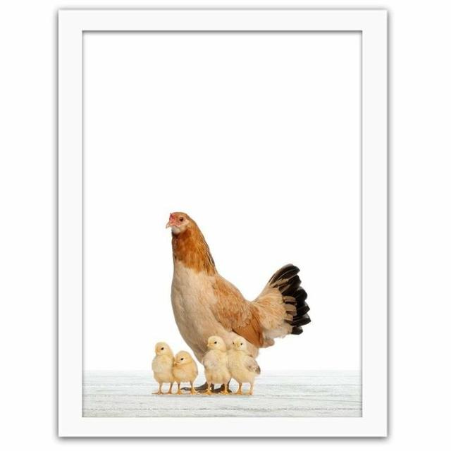 Gerahmtes Poster Huhn mit Küken Brambly Cottage Größe: 70 cm H x 50 cm B x 3 cm T on Productcaster.