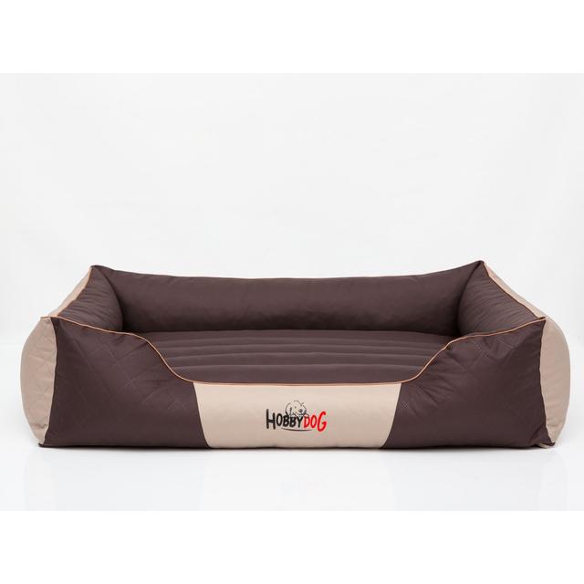 Premium Bolster Cushion HobbyDog Colour: Brown, Size: 25cm H x 110cm W x 90cm D on Productcaster.