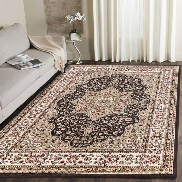 Ganya Machine Woven Brown/Beige Area Rug Marlow Home Co. Rug Size: Rectangle 200 x 290cm on Productcaster.