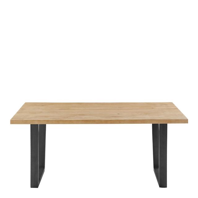 Armor Solid Oak Dining Table Ivy Bronx Top Colour: Oak on Productcaster.