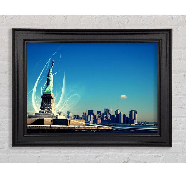 New Yorks Statue Of Liberty - Single Picture Frame Art Prints Ebern Designs Size: 59.7cm H x 84.1cm W x 8cm D on Productcaster.