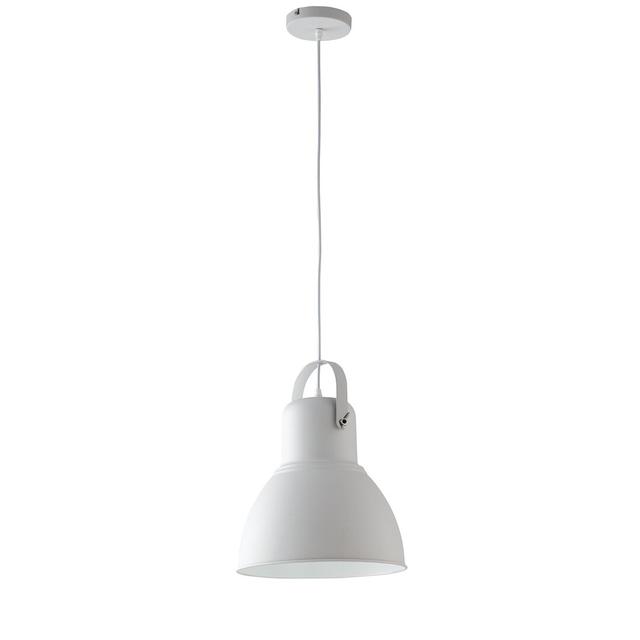 Padstow 1-Light Single Bell Pendant Williston Forge Finish: White on Productcaster.