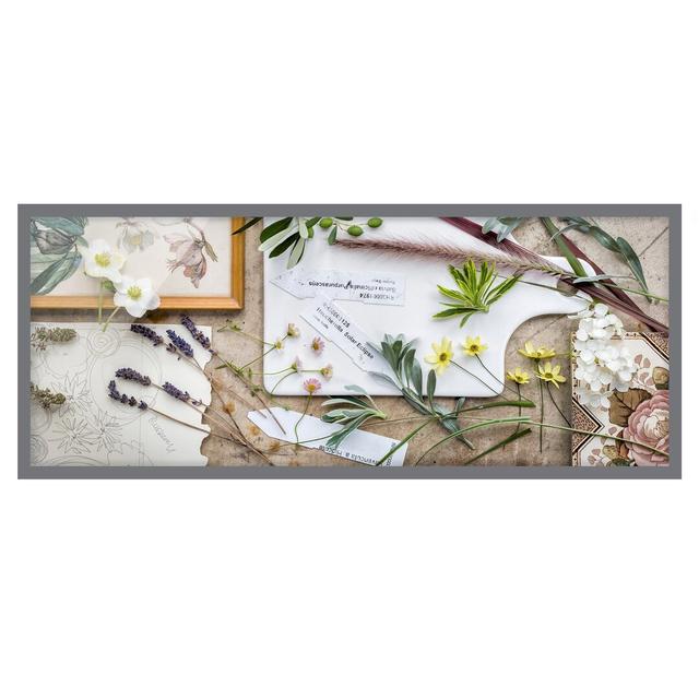 Vintage Flowers and Garden Herbs - Picture Frame Photograph Ophelia & Co. Size: 30cm H x 75cm W x 2cm D, Frame Option: Grey Framed on Productcaster.