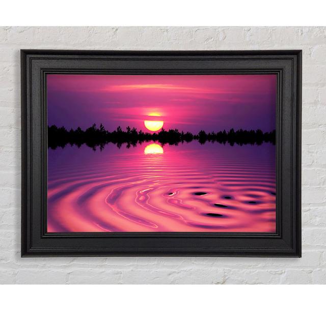 Pink Sunset Lake Swirl Framed Print Highland Dunes Size: 59.7cm H x 84.1cm W x 8cm D on Productcaster.