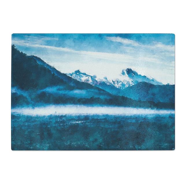 Tempered Glass Snow Covered Mountains Abstract Chopping Board East Urban Home Size: 28.5 cm x 39 cm on Productcaster.