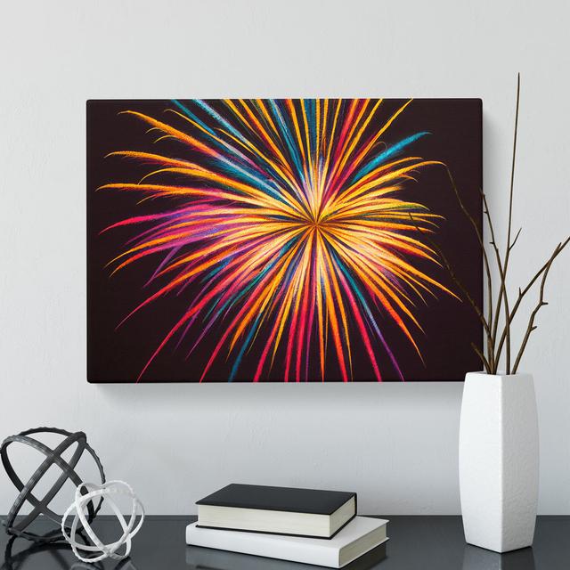 Magical Fireworks - Wrapped Canvas Print Metro Lane Size: 40cm H x 60cm W x 3cm D on Productcaster.