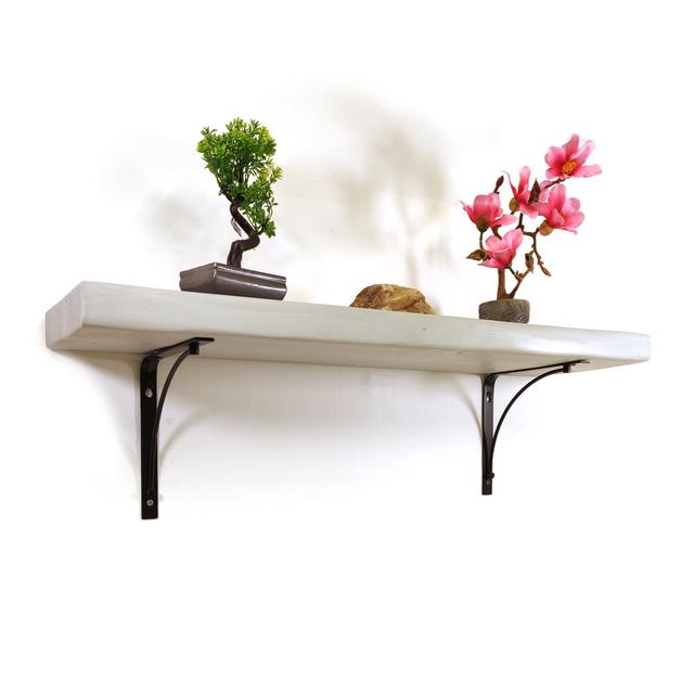 Aansu Bracket Shelf Williston Forge Size: 19cm H x 100cm W x 17.5cm D, Finish: Antique Grey on Productcaster.