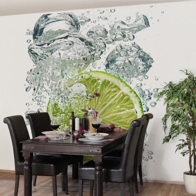 Smart Lime Bubbles 2.88m x 288cm Wallpaper Ebern Designs on Productcaster.