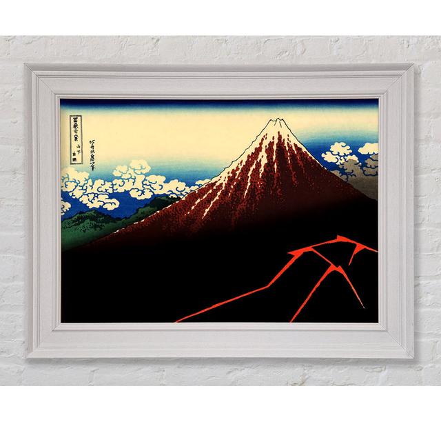 Hokusai Lightning Below The Summit Framed Print Rosalind Wheeler Size: 42cm H x 59.7cm W x 8cm D, Format: White Framed Paper on Productcaster.