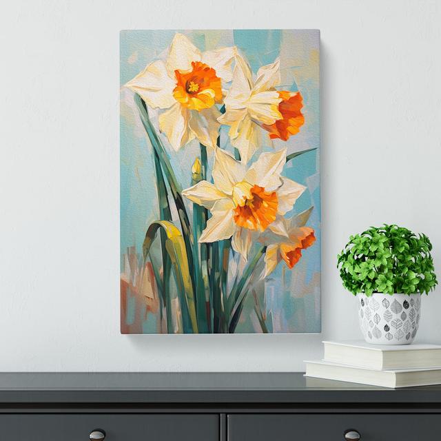 Daffodil Flower Expressionism - Print Marlow Home Co. Size: 60cm H x 40cm W x 3cm D on Productcaster.