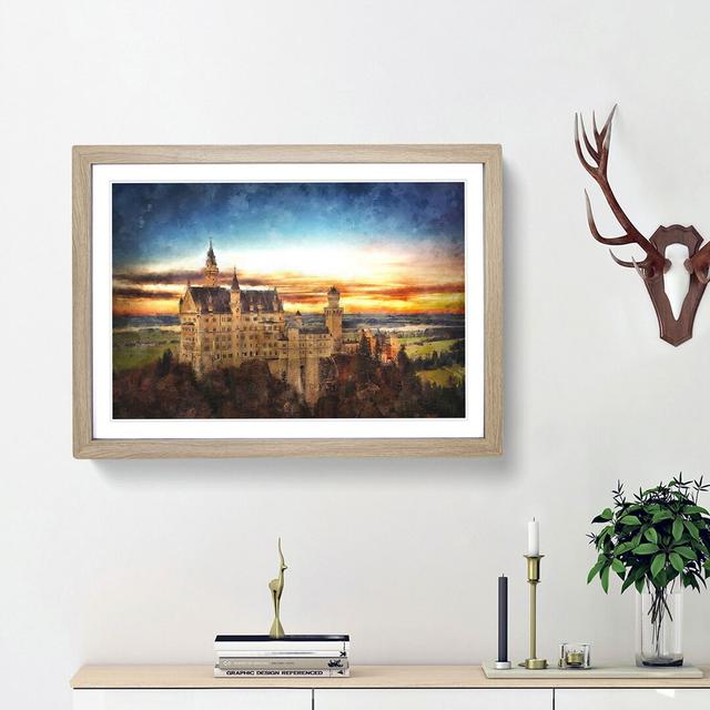 Neuschwanstein Castle - Picture Frame Graphic Art Print East Urban Home Frame Option: Oak Framed, Size: 62cm H x 87cm W x 2cm D on Productcaster.