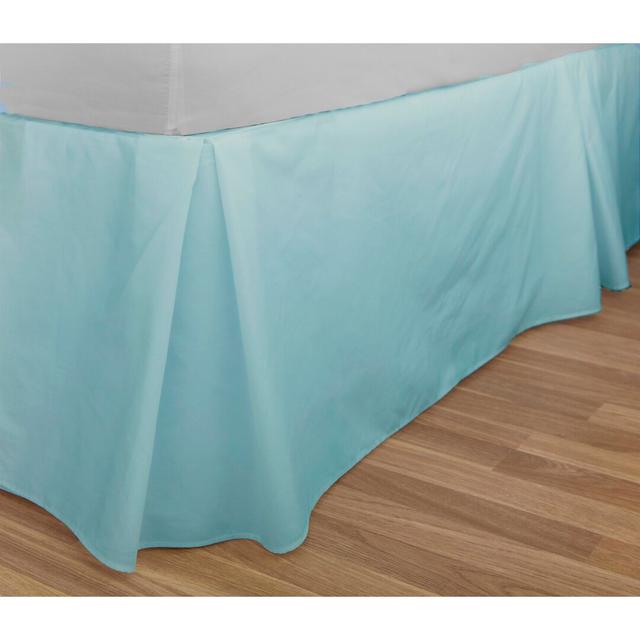 Percale Plain Dye 180 Thread Count Platform Valance Symple Stuff Colour: Light Blue, Size: King (5') on Productcaster.