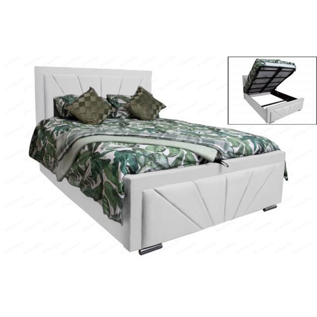 Upholstered Ottoman Bed Ebern Designs Colour: White, Size: Super King (6') on Productcaster.