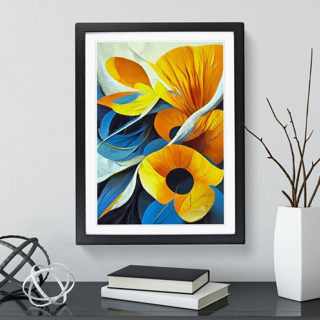 XV1022-3638X Pretty Abstract Floral No.2 - Print Metro Lane Size: 66cm H x 48cm W, Matte Colour: White, Format: Black Framed on Productcaster.