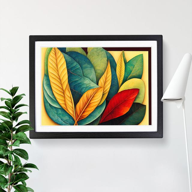 Wholesome Colourful Leaf - Picture Frame Graphic Art Bay Isle Home Format: Black Framed, Size: 25cm H x 34cm W x 2cm D on Productcaster.