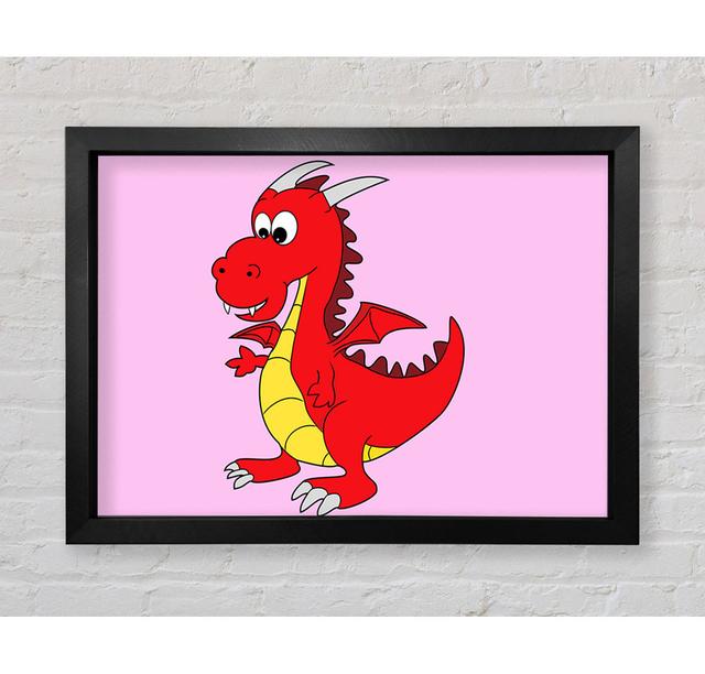 Big Dragon Framed Print Zoomie Kids Size: 59.1cm H x 84.1cm W, Colour: Pink on Productcaster.